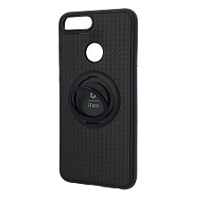 Чехол накладка iFace для HUAWEI Honor 9 Lite, Honor 9 Lite Premium, силикон, кольцо держатель, цвет черный.