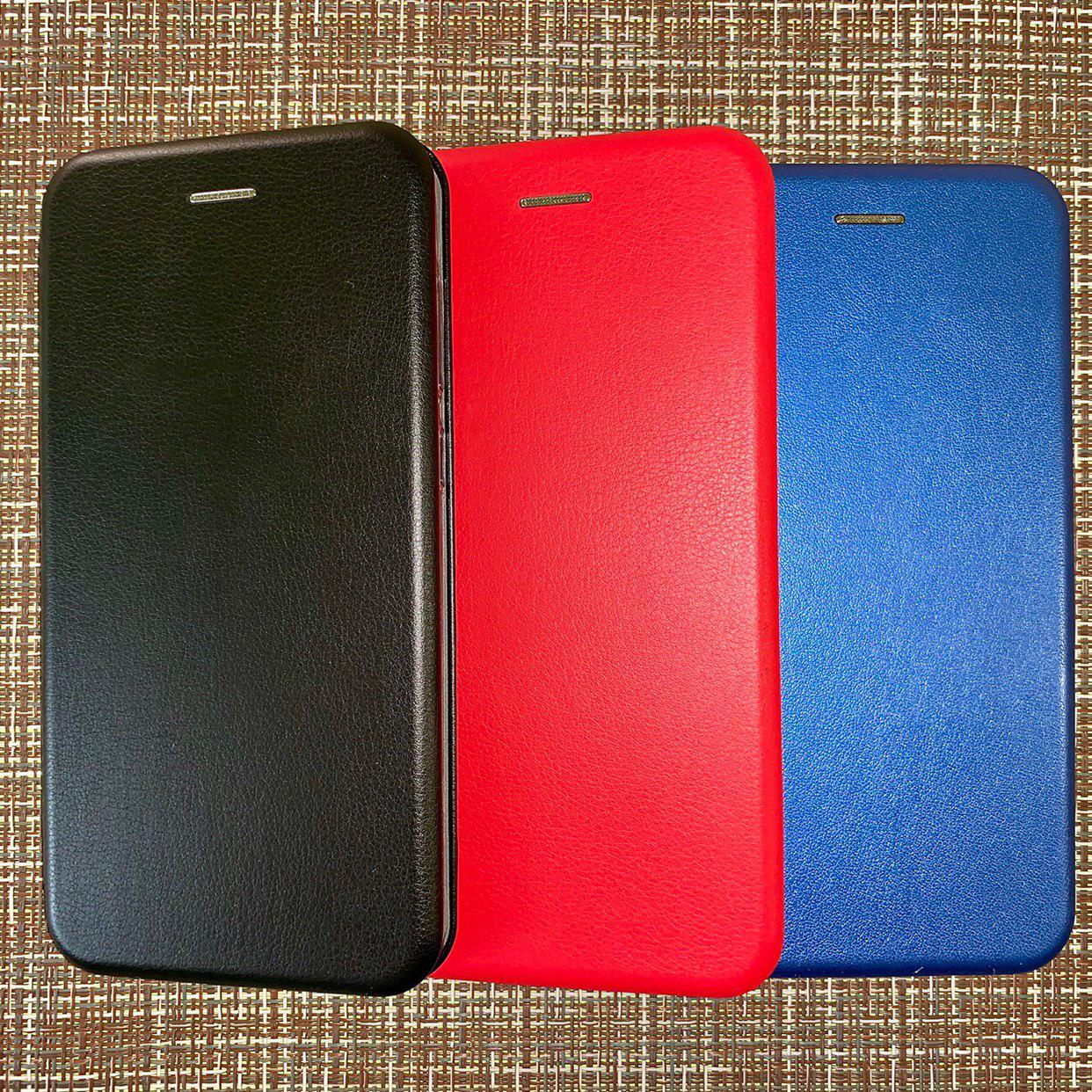 Чехол книжка для HUAWEI Honor 8C, экокожа, визитница, цвет красный.