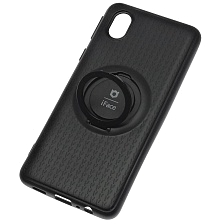 Чехол накладка iFace для SAMSUNG Galaxy A01 Core (SM-A013), силикон, кольцо держатель, цвет черный