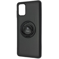 Чехол накладка iFace для SAMSUNG Galaxy M51, силикон, кольцо держатель, цвет черный