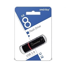 Флешка USB 2.0 8GB SMARTBUY Crown, цвет черный