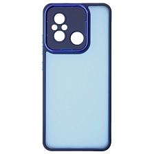 Чехол накладка KING для XIAOMI Redmi 12C, XIAOMI POCO C55, силикон, пластик, защита камеры, цвет окантовки темно синий