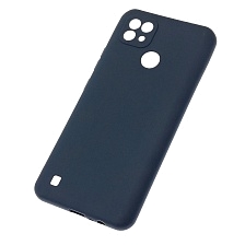 Чехол накладка SOFT TOUCH для Realme C21, силикон, матовый, цвет темно синий