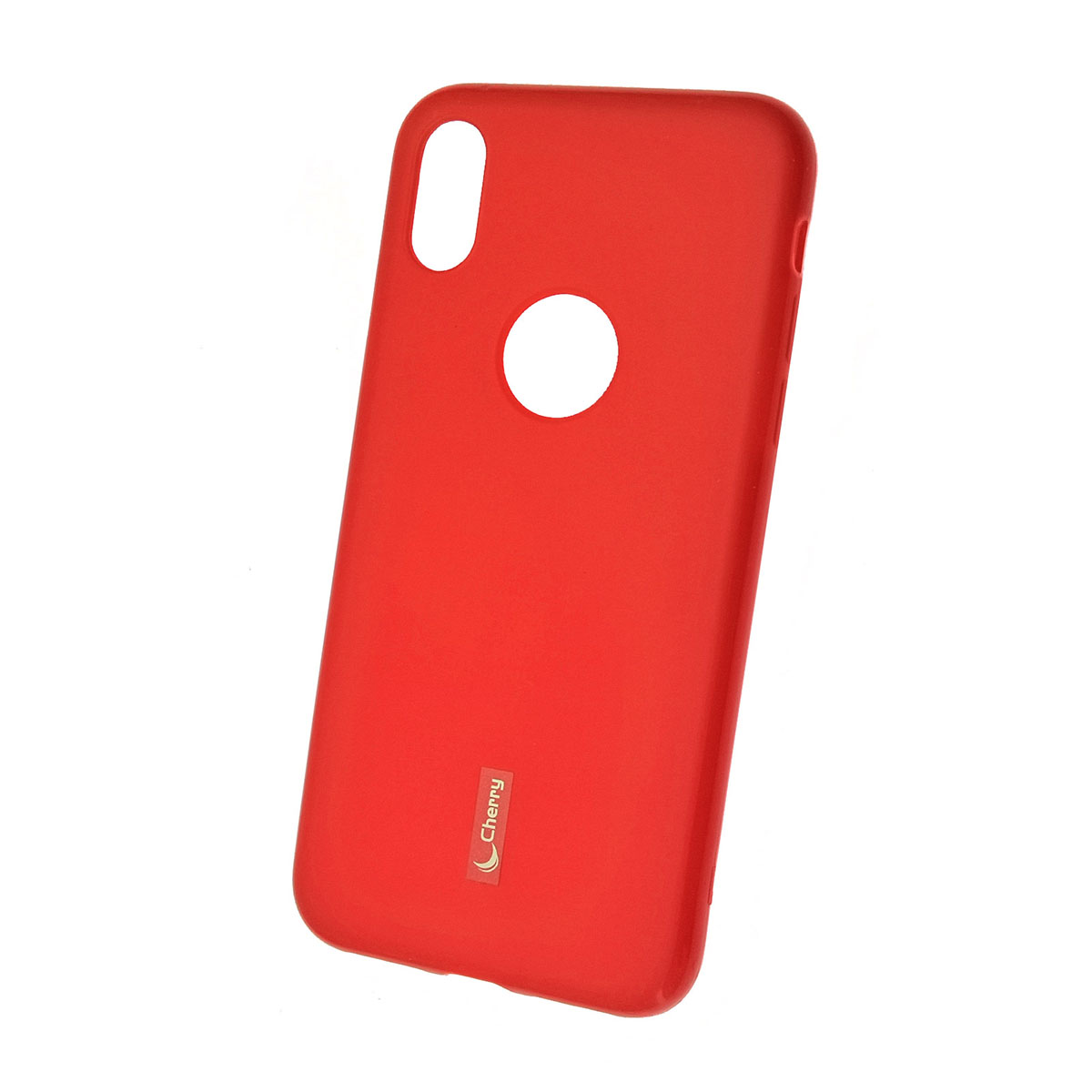 Чехол накладка Cherry для APPLE iPhone X, силикон, цвет красный.