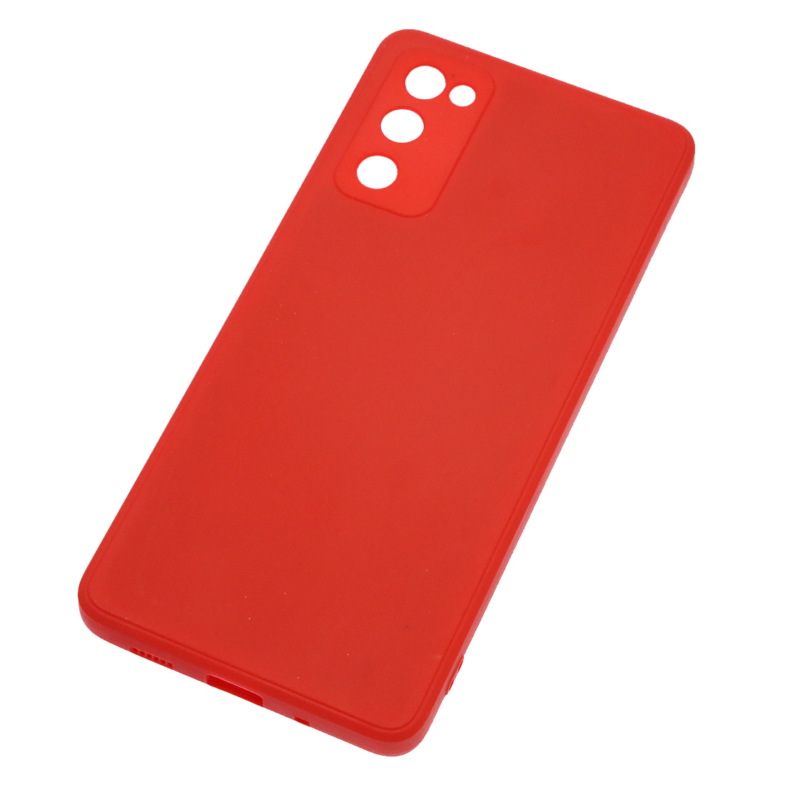 Чехол накладка для SAMSUNG Galaxy S20 FE, силикон, бархат, цвет красный