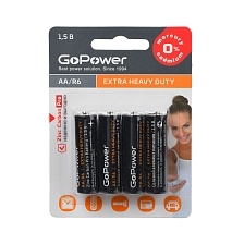 Батарейка GOPOWER R6 AA BL4 Heavy Duty 1.5V