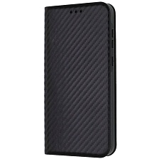 Чехол книжка CHESS для SAMSUNG Galaxy A55 5G, защита камеры, карбон, визитница, цвет черный