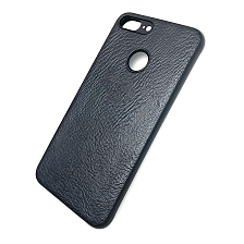 Чехол накладка для HUAWEI Honor 9 Lite, Honor 9 Lite Premium, силикон, под кожу, с логотипом, цвет черный.