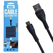 Кабель MRM MR10M Micro USB, силикон, эластичный, морозоустойчивый, длина 1 метр, цвет черный