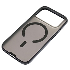 Чехол накладка NEW с поддержкой Magsafe для APPLE iPhone 17 Pro, iPhone 18 Pro, матовый, силикон, пластик, цвет прозрачно черный