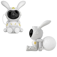 Проектор звездного неба в форме зайца с луной, цвет белый