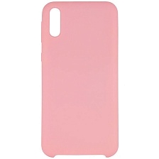 Чехол накладка Silicon Cover для SAMSUNG Galaxy M10, силикон, бархат, цвет светло-розовый.