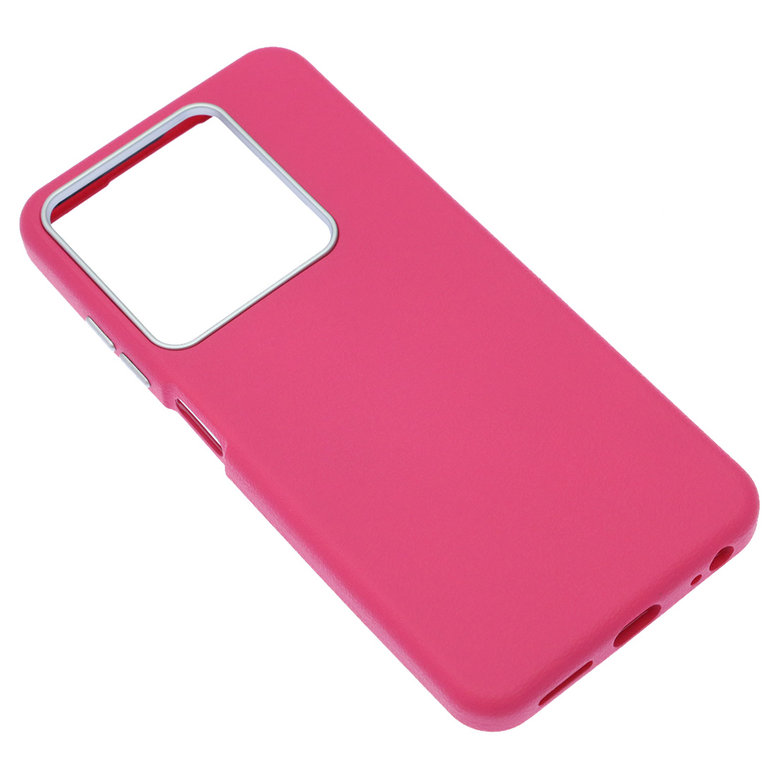 Чехол накладка для TECNO Spark Go 2024, POP 8, силикон, пластик, текстура кожи, бархат, цвет фуксия