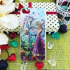 Чехол накладка для APPLE iPhone 7, 8, силикон, рисунок девушка с единорогом.