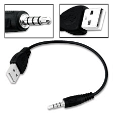 Кабель аудио Jack 3.5mm AUX Male (Папа) на USB 2.0 Male (Папа).