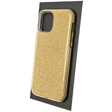 Чехол накладка Shine для APPLE iPhone 11 Pro 2019, силикон, блестки, цвет золотистый.