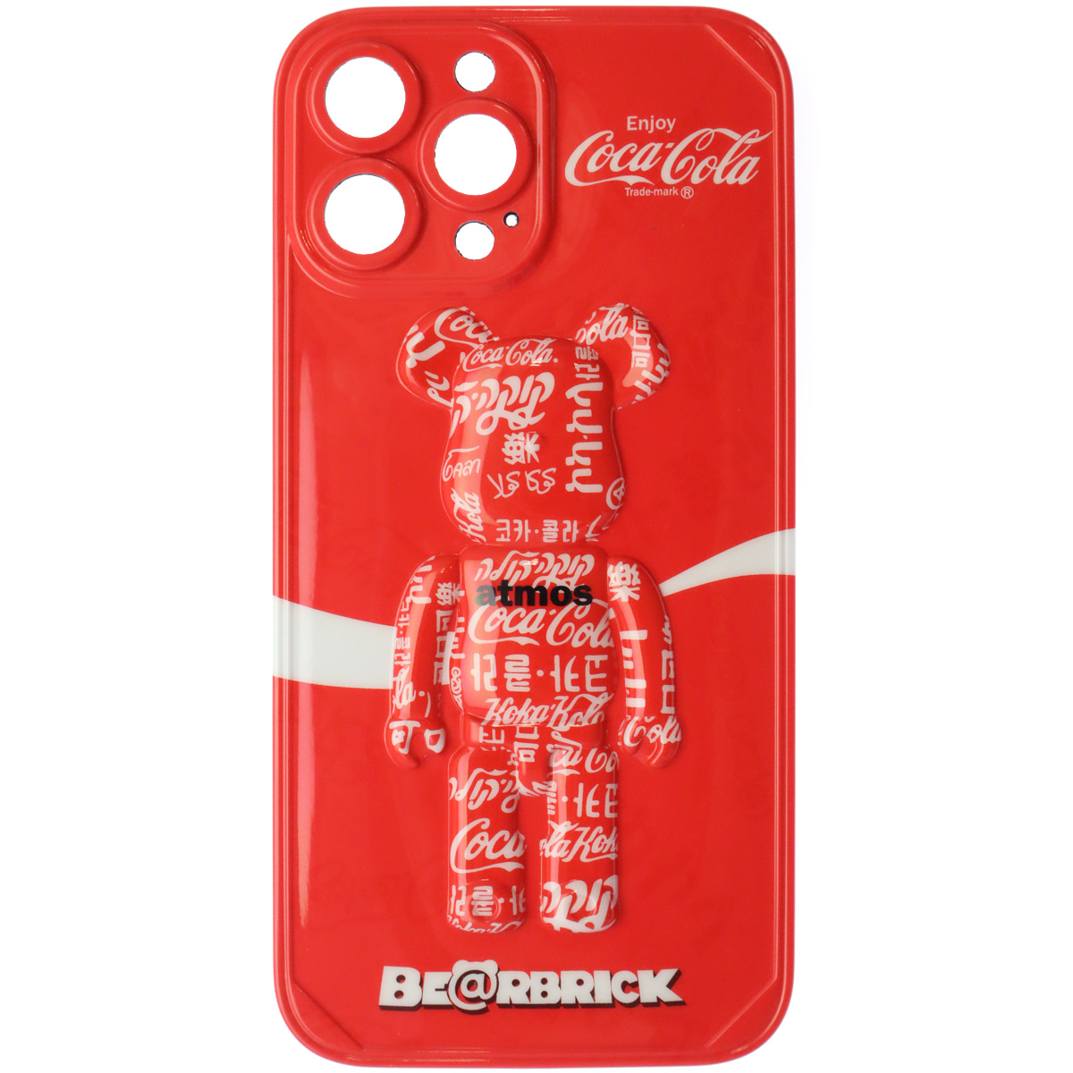 Чехол накладка для APPLE iPhone 13 Pro Max, защита камеры, силикон, 3D рисунок красный Bearbrick