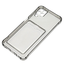 Чехол накладка CARD CASE для SAMSUNG Galaxy A12 (SM-A125), M12 (SM-M127F), силикон, отдел для карт, цвет прозрачно черный