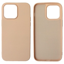 Чехол накладка NANO для APPLE iPhone 14 Pro Max, силикон, бархат, цвет розовый песок