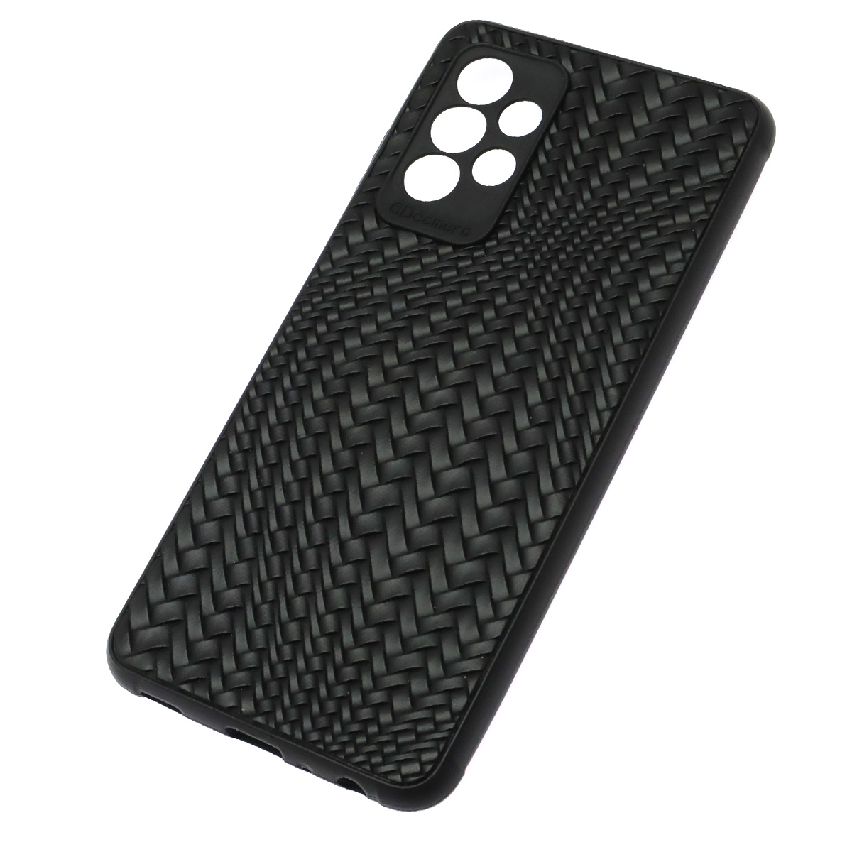 Чехол накладка для SAMSUNG Galaxy A52 4G (SM-A525F), силикон, плетение, цвет черный