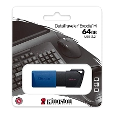 Флешка USB 3.2 64GB KINGSTON DataTraveler Exodia M (DTXM/64GB), цвет черно синий
