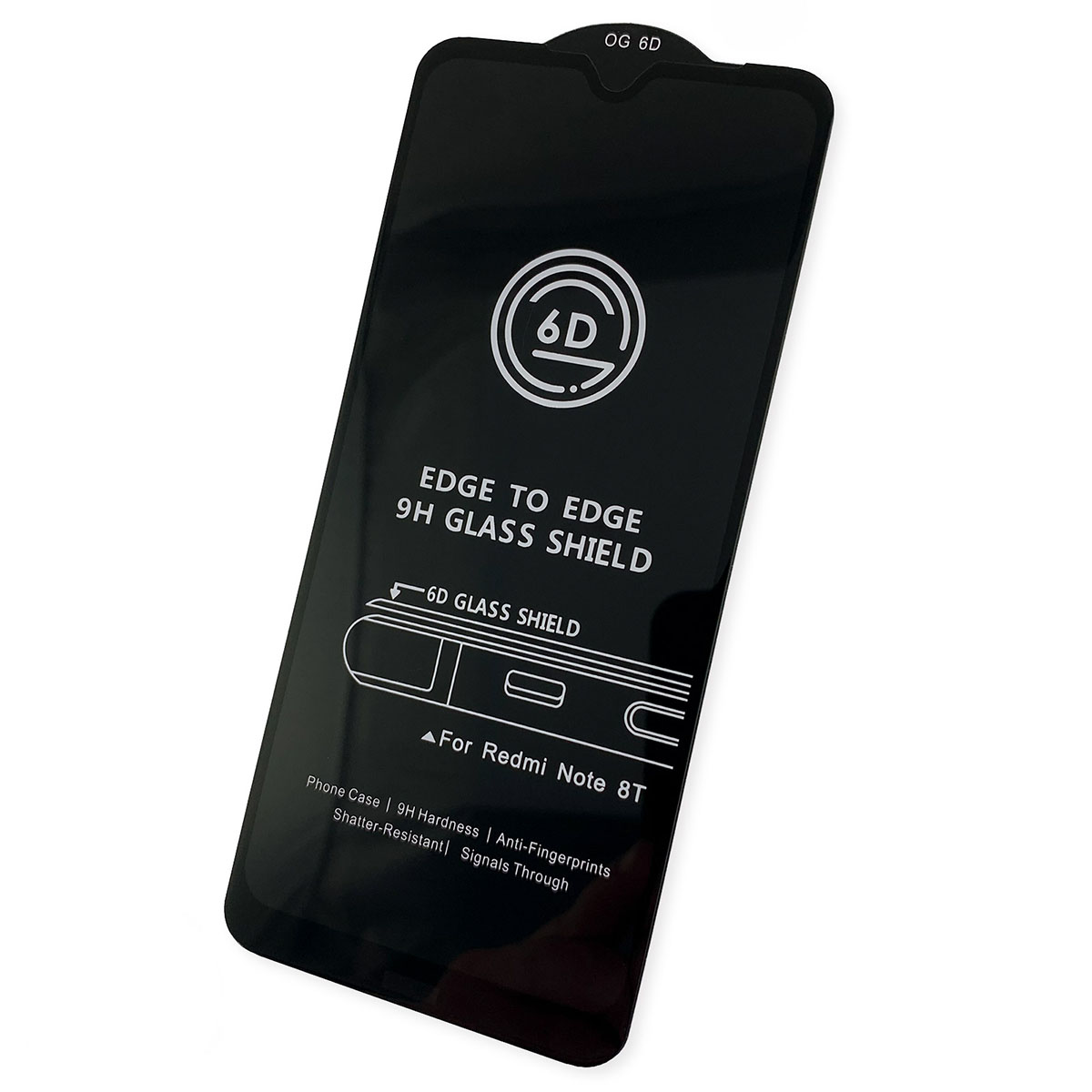 Защитное стекло 6D G-Rhino для XIAOMI Redmi Note 8T, цвет окантовки черный