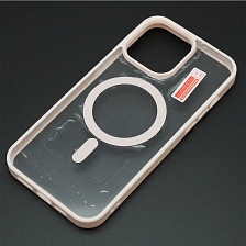 Чехол накладка Magnetic с поддержкой MagSafe для APPLE iPhone 15 Pro Max, силикон, цвет окантовки розовый песок Чехол накладка Magnetic с поддержкой MagSafe для APPLE iPhone 15 Pro Max, силикон, цвет окантовки розовый песок