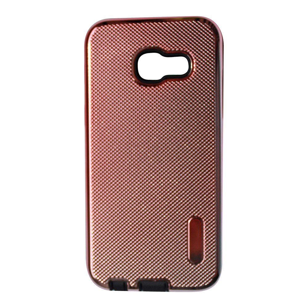 Чехол накладка для SAMSUNG Galaxy A3 2017 (SM-A320), силикон, бронированный, цвет розовое золото