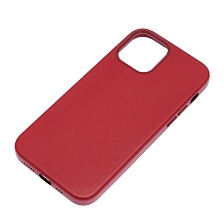 Чехол накладка Leather Case для APPLE iPhone 12 Pro, силикон, бархат, экокожа, цвет малиновый Чехол накладка Leather Case для APPLE iPhone 12 Pro, силикон, бархат, экокожа, цвет малиновый