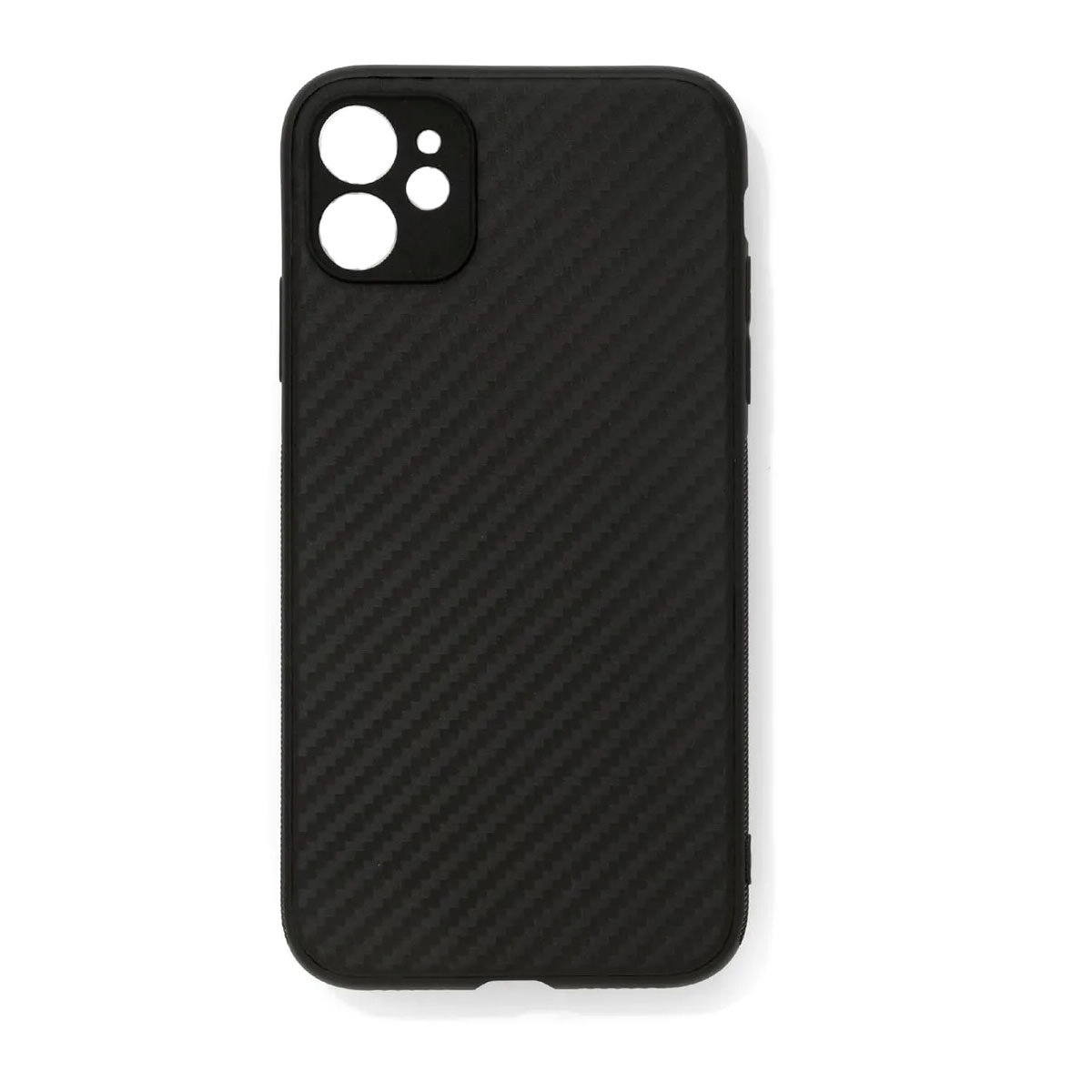 Чехол накладка для APPLE iPhone 11, защита камеры, силикон, карбон, цвет черный