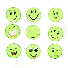 Значок светоотражающий на булавке, диаметр 45 мм, рисунок Смайлики (в ассортименте)