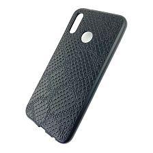Чехол накладка для HUAWEI P20 Lite, Nova 3E, силикон, под кожу питона, цвет черный.