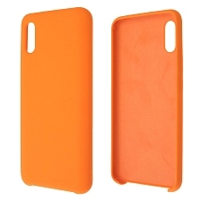 Чехол накладка Silicon Cover для XIAOMI Redmi 9A, силикон, бархат, цвет ярко оранжевый
