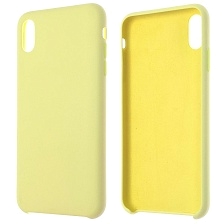 Чехол накладка для APPLE iPhone XS MAX, силикон, цвет лимонный.