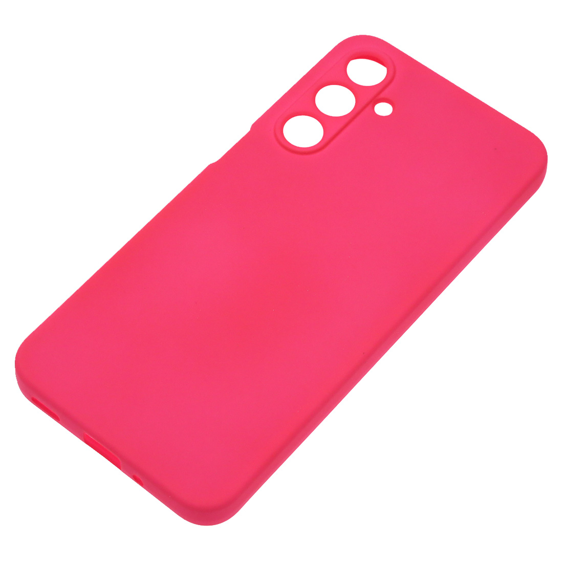 Чехол накладка Silicone Cover для SAMSUNG Galaxy A16, силикон, пластик, текстура кожи, бархат, цвет фуксия