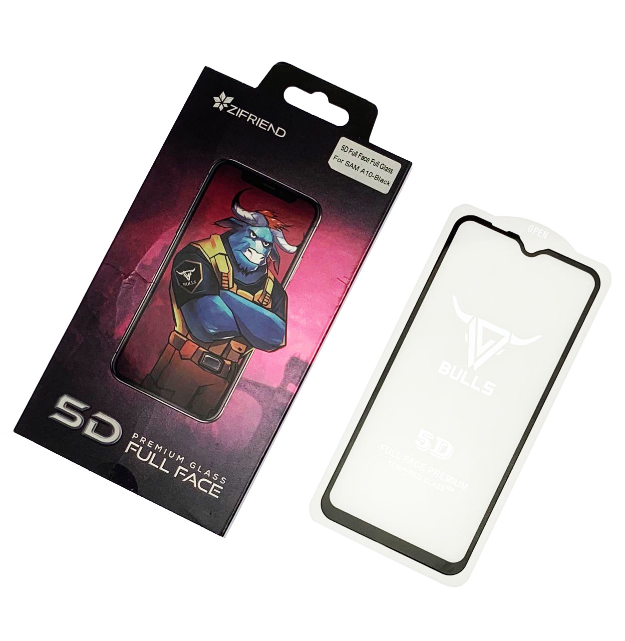 Защитное стекло ZIFRIEND 5D FULL GLUE для SAMSUNG Galaxy A10 2019 (SM-A105), цвет канта чёрный BULLS. Защитное стекло ZIFRIEND 5D FULL GLUE для SAMSUNG Galaxy A10 2019 (SM-A105), цвет канта чёрный BULLS.