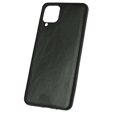 Чехол накладка для SAMSUNG Galaxy A12 5G, силикон, текстура кожи, цвет черный
