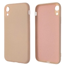 Чехол накладка NANO для APPLE iPhone XR, силикон, бархат, цвет розовый песок