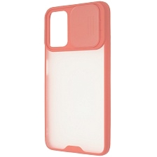 Чехол накладка LIFE TIME для XIAOMI POCO M3, силикон, пластик, матовый, со шторкой для защиты задней камеры, цвет окантовки розовый