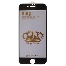 Защитное стекло Антишпион King Glass для APPLE iPhone 7, iPhone 8, цвет окантовки черный
