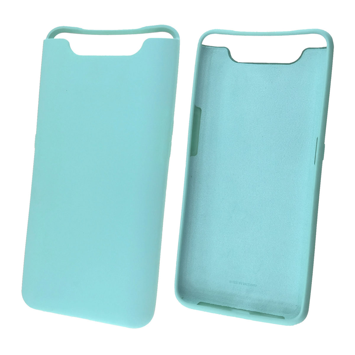 Чехол накладка Silicon Cover для Samsung A80 2019 (SM-A805), силикон, бархат, цвет бирюзовый.