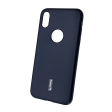 Чехол накладка Cherry для APPLE iPhone X, силикон, цвет синий.