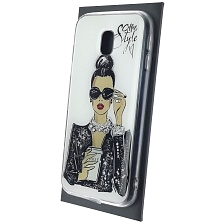 Чехол накладка для SAMSUNG Galaxy J3 2017 (SM-J330), силикон, рисунок Coffe Style.