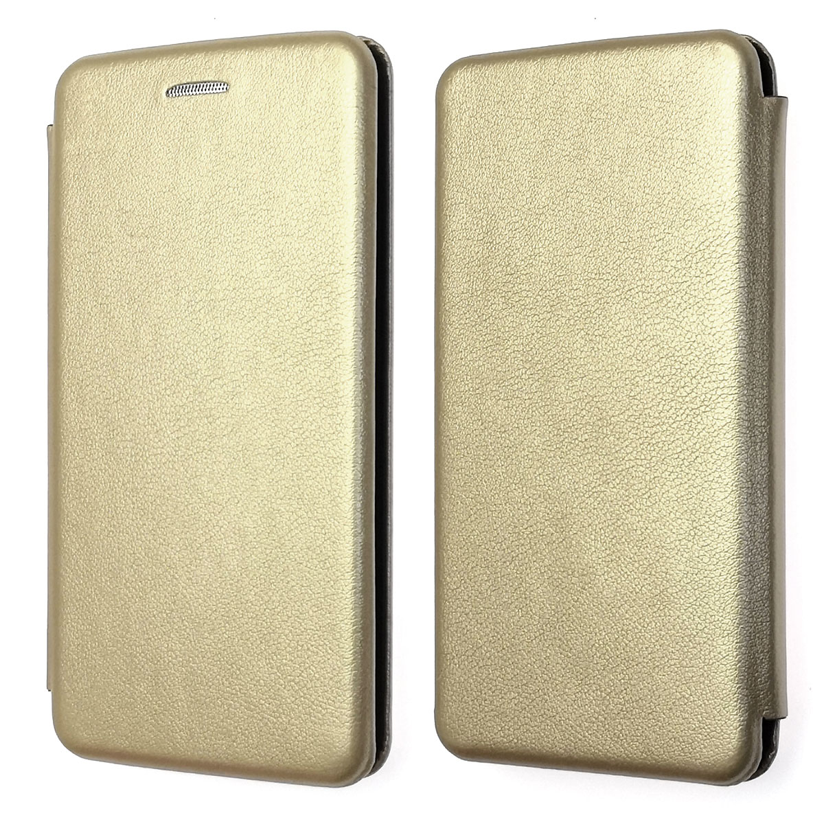 Чехол книжка универсальная для смартфонов размером 5.0 - 5.5, экокожа, цвет золотистый.