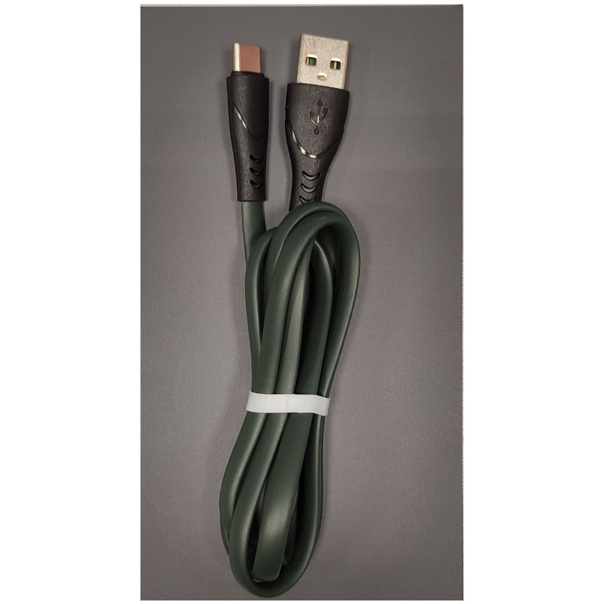 Кабель G08 USB Type C, длина 1 метр, цвет черно зеленый