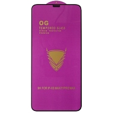 Защитное стекло 9H OG для APPLE iPhone XS MAX, iPhone 11 Pro MAX, с сеточкой на динамике, цвет окантовки черный Защитное стекло 9H OG для APPLE iPhone XS MAX, iPhone 11 Pro MAX, с сеточкой на динамике, цвет окантовки черный