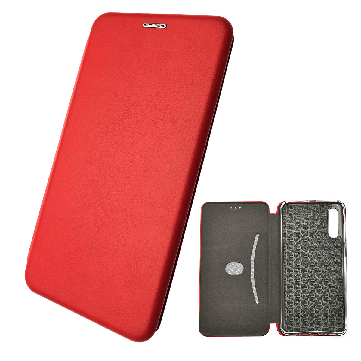Чехол книжка для SAMSUNG Galaxy A70 (SM-A705), A70S (SM-A707), экокожа, визитница, цвет красный.