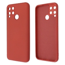 Чехол накладка NANO для Realme C15, силикон, бархат, матовый, цвет красная роза