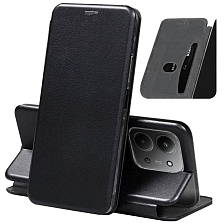 Чехол книжка STYLISH для XIAOMI Redmi 15C, POCO C85, экокожа, визитница, цвет черный
