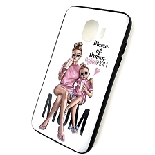 Чехол накладка для SAMSUNG Galaxy J2 Pro (SM-J250), силикон, рисунок Mama of Drama girl MOM.